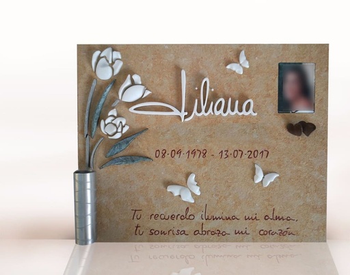 [LAP-INC-015] Lápida de Tulipanes Blancos