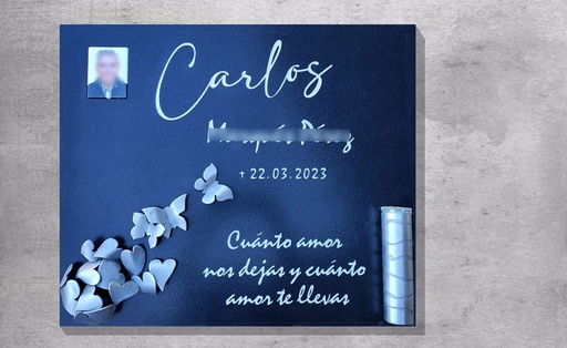 [LAP-MET-008] Lápida Grupo Corazónes y Mariposas